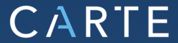 Logo with the word "CARTE" in blue.
